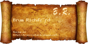 Brum Richárd névjegykártya